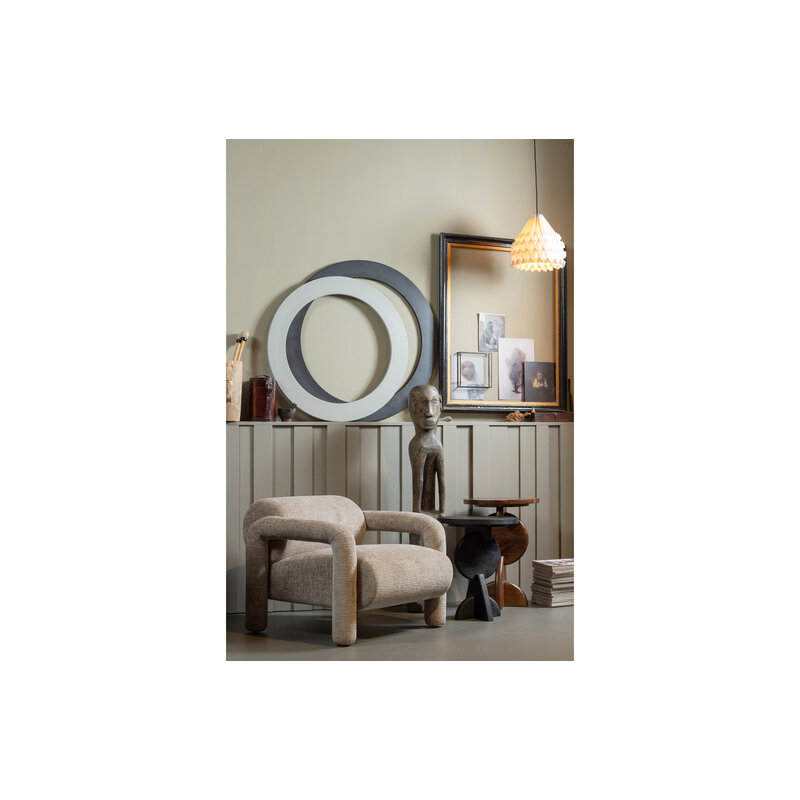WOOOD-collectie Lenny Fauteuil In Grove Textuur Zand