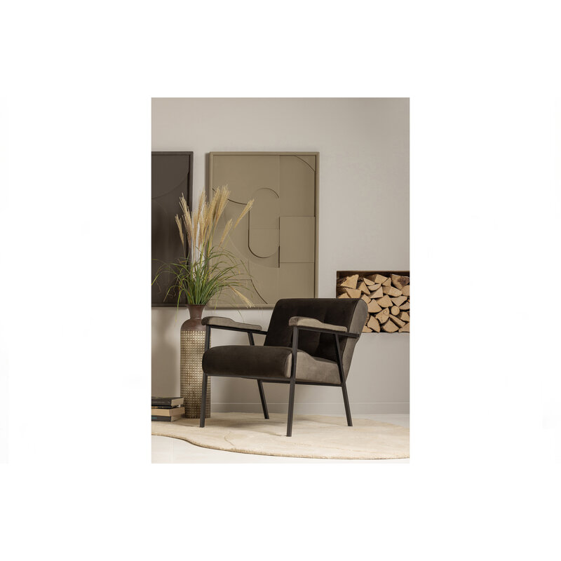 WOOOD-collectie Scott Armchair Velvet Warm Green