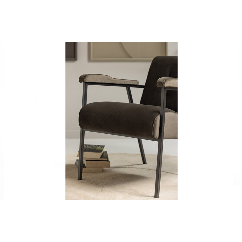 WOOOD-collectie Scott Armchair Velvet Warm Green