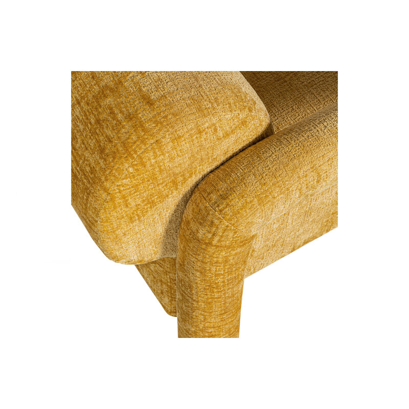 WOOOD-collectie Lenny Armchair In Rough Texture Gold/yellow