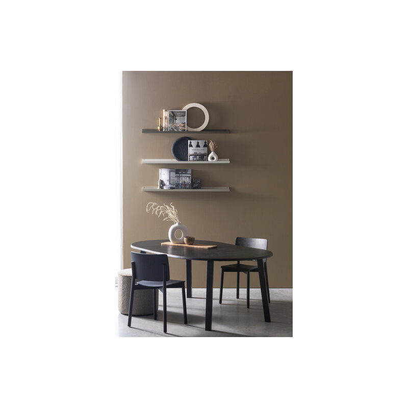 WOOOD-collectie Lange Jan Uitschuifbare Eettafel Rond Eiken Blacknight [fsc]