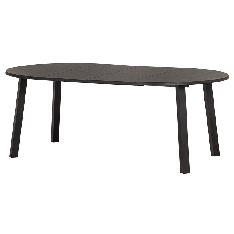 WOOOD Exclusive-collectie Lange Jan Uitschuifbare Eettafel Rond Eiken Blacknight [fsc]