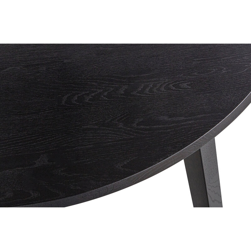 WOOOD Exclusive-collectie Lange Jan Uitschuifbare Eettafel Rond Eiken Blacknight [fsc]