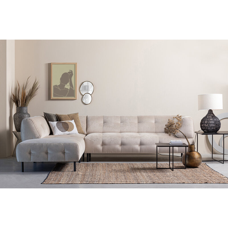 WOOOD-collectie Lloyd Corner Sofa Left Washed Velvet Sea Salt