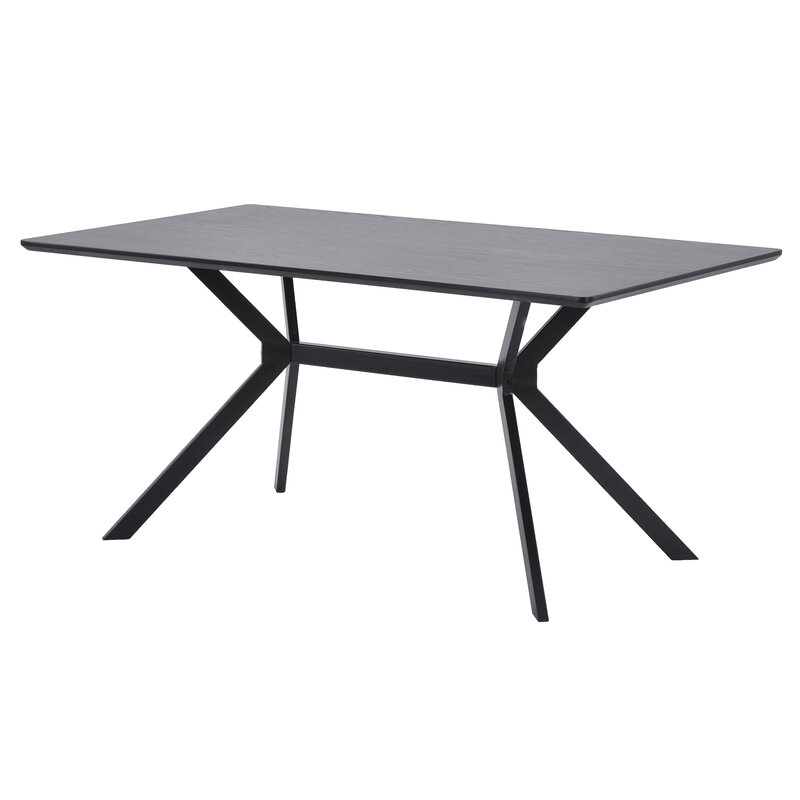 WOOOD Exclusive-collectie Bruno Eettafel Rechthoek Mdf Zwart 160x90cm