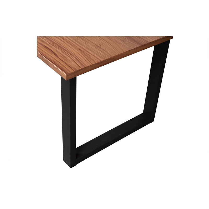 WOOOD-collectie Jimmy Eettafel Noten 200x90 U-poot Metaal Zwart