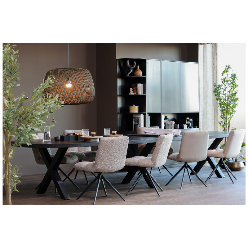 WOOOD-collectie Vinny Draaistoel Velvet Zand