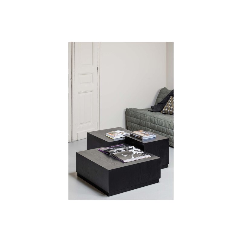 WOOOD-collectie Set V 3 - Pim Bijzettafels Hout Zwart