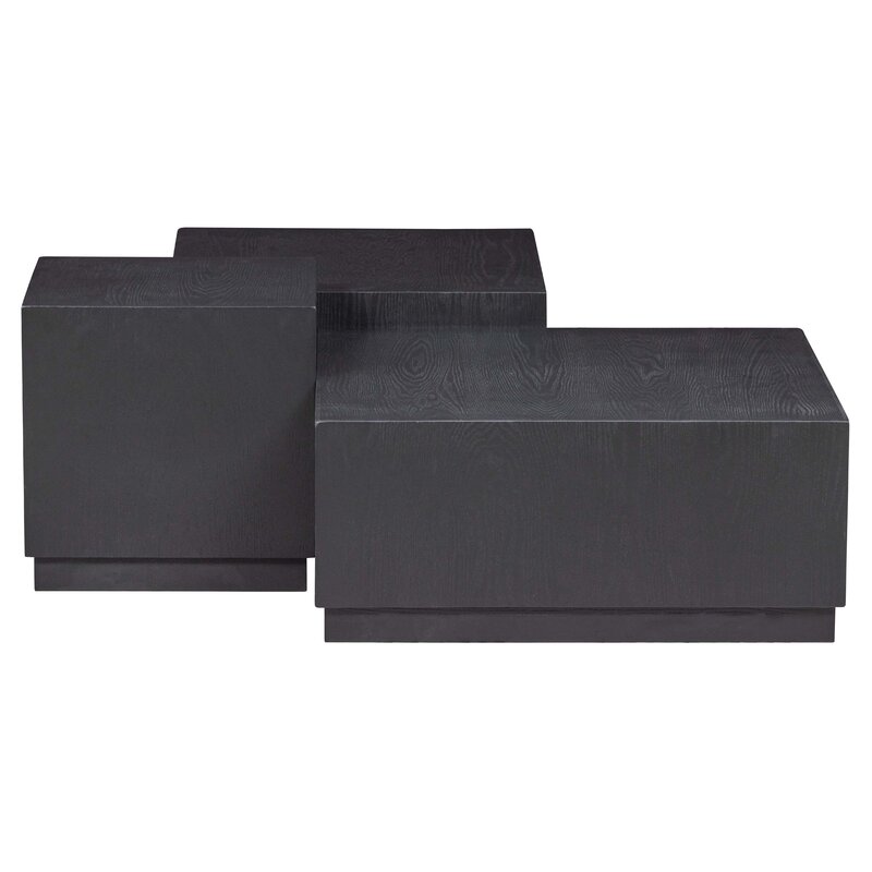 WOOOD-collectie Set V 3 - Pim Bijzettafels Hout Zwart