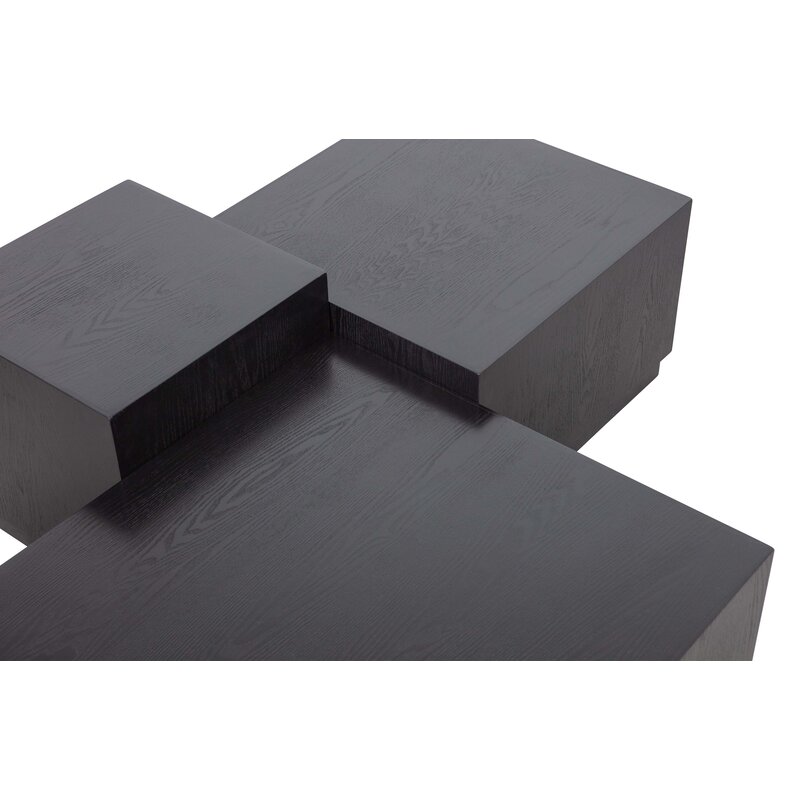 WOOOD-collectie Set V 3 - Pim Bijzettafels Hout Zwart