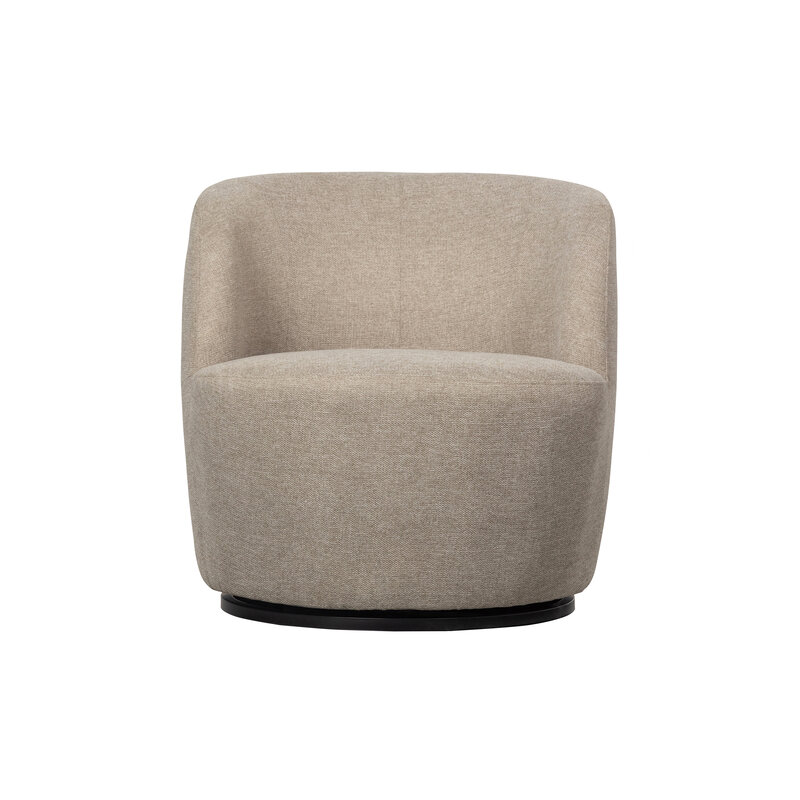 WOOOD-collectie Serra Draaifauteuil Geweven Stof Zand
