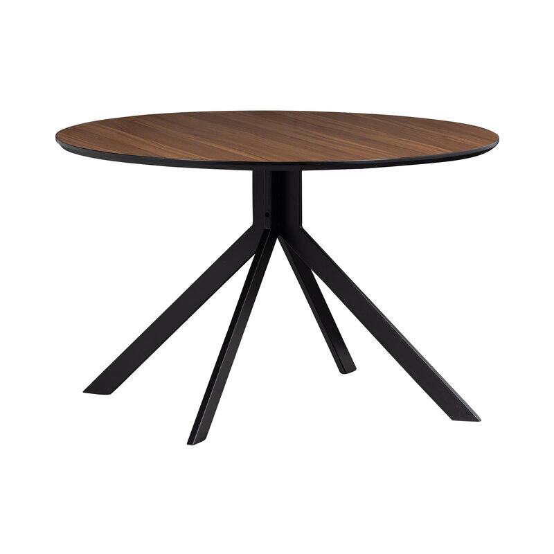 WOOOD-collectie Bruno Eettafel Rond Mdf Walnoot Ø120cm