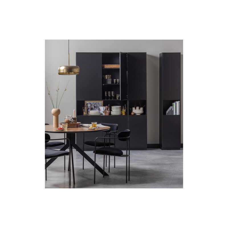 WOOOD-collectie Bruno Eettafel Rond Mdf Walnoot Ø120cm