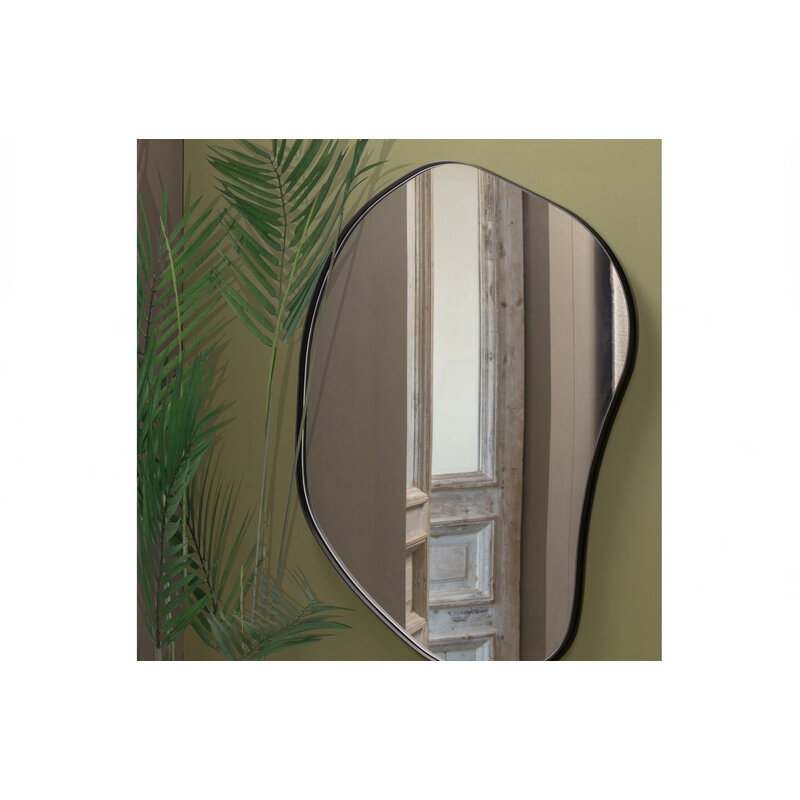 WOOOD-collectie Romee Organic Mirror Metal Black 100x70cm