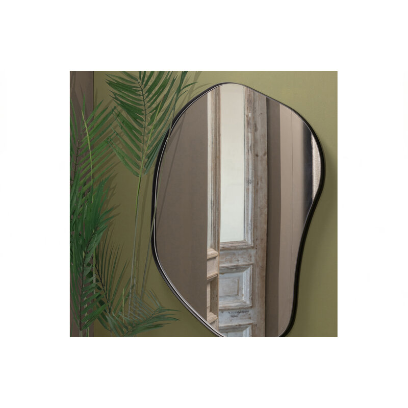 WOOOD-collectie Romee Organische Spiegel Metaal Zwart 100x70cm