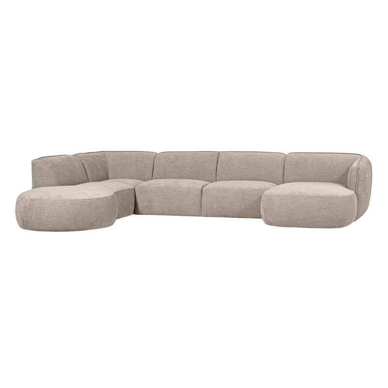 WOOOD-collectie Polly Bank U-vorm Links Zand