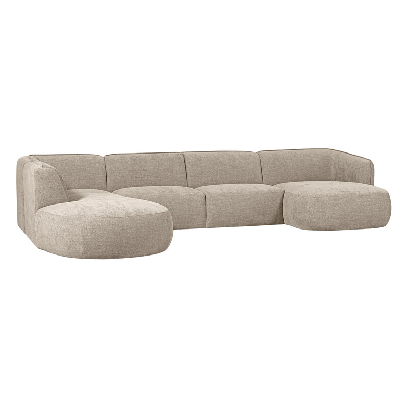 WOOOD-collectie Polly Bank U-vorm Links Zand