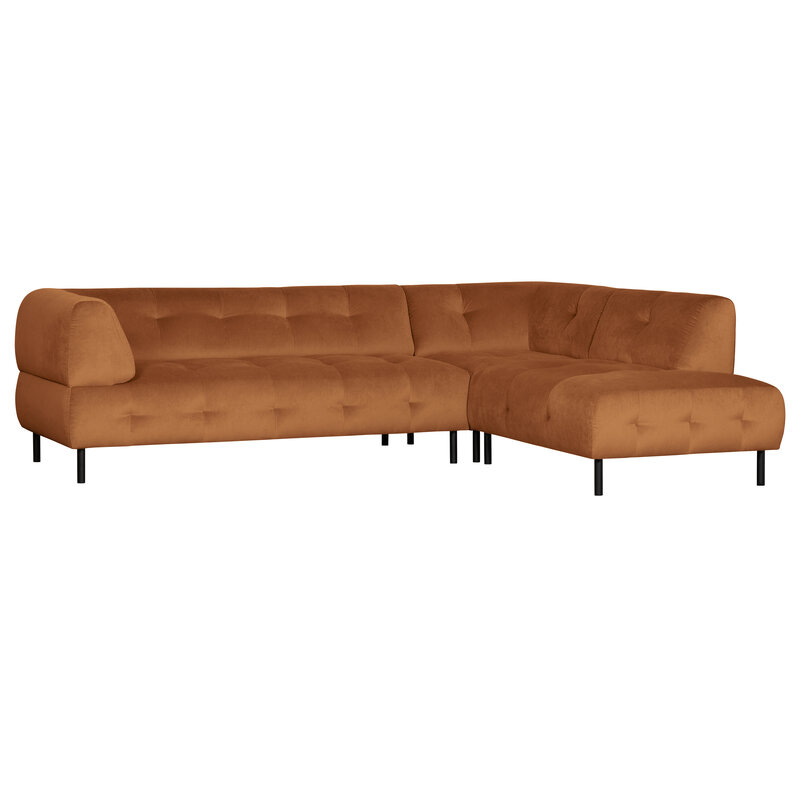 WOOOD-collectie Lloyd Hoekbank Rechts Gewassen Fluweel Cinnamon