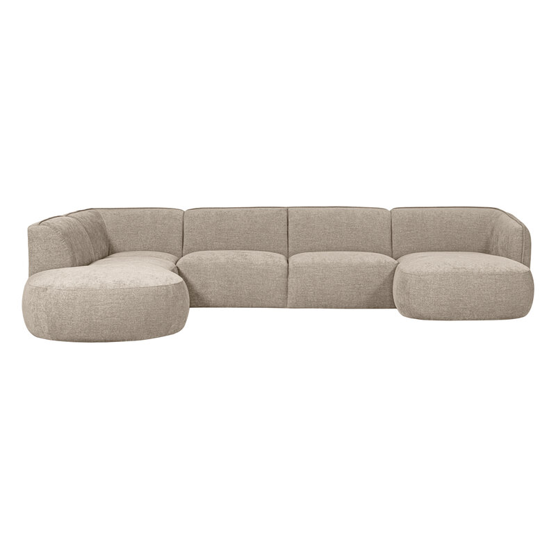 WOOOD-collectie Polly Bank U-vorm Links Zand