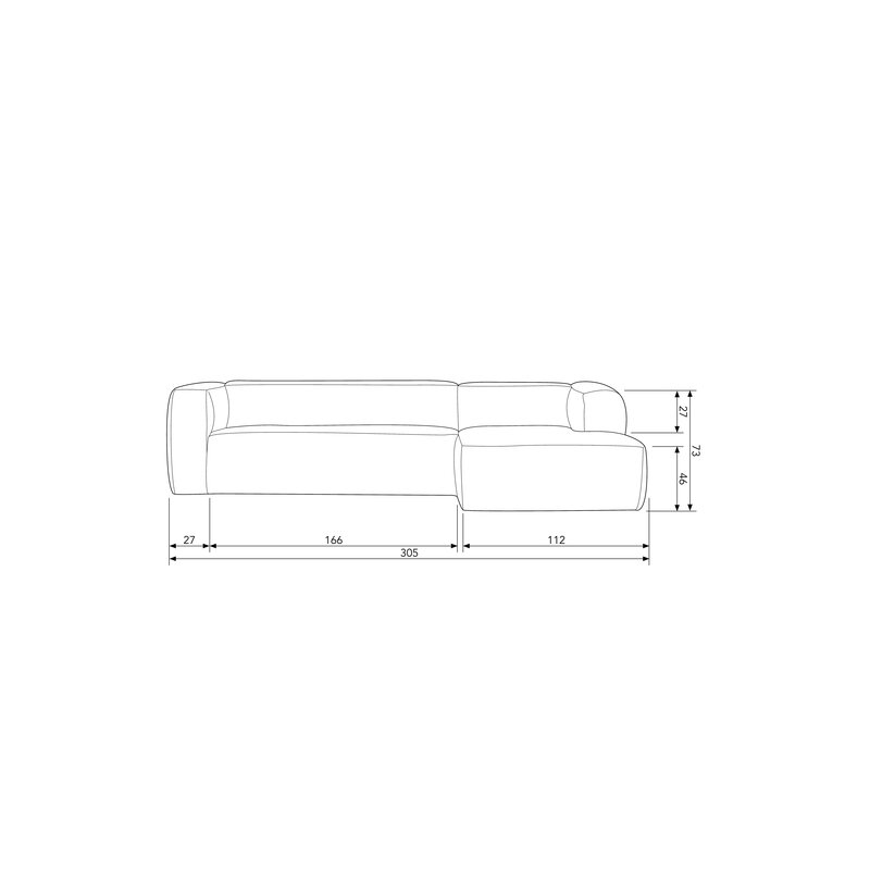 WOOOD-collectie Bean Corner Sofa Right Army