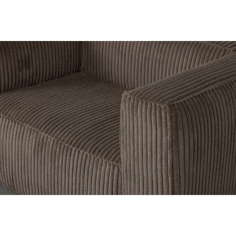 WOOOD Exclusive-collectie Bean Fauteuil Grove Ribstof Mud