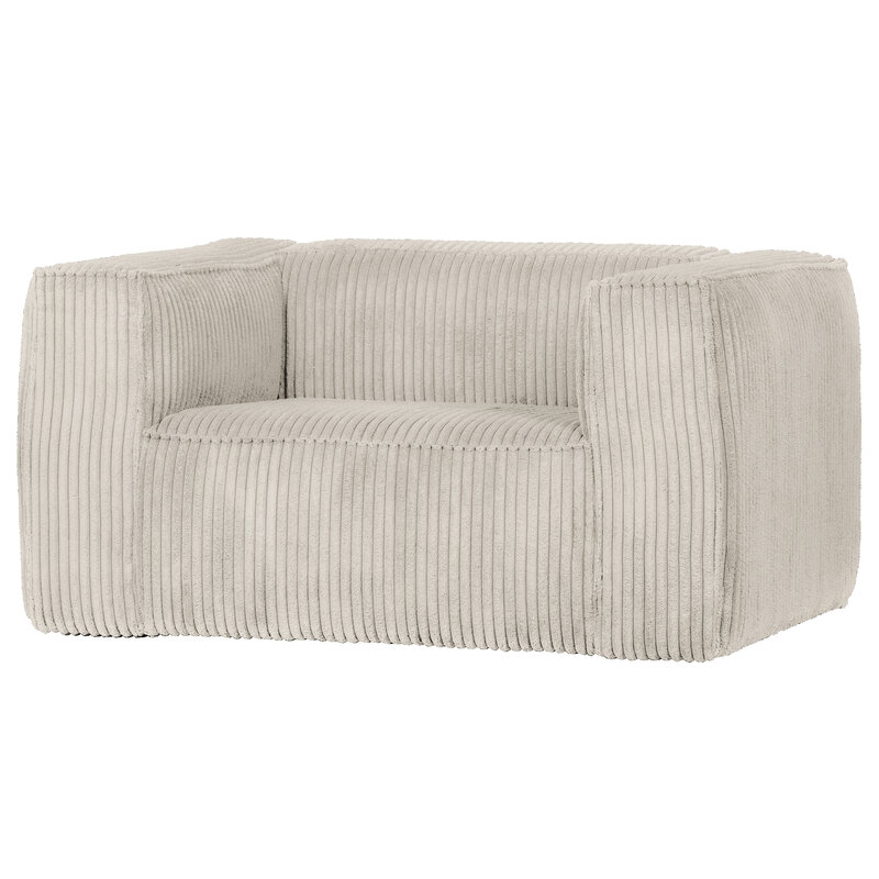 WOOOD-collectie Bean Fauteuil Grove Ribstof Naturel