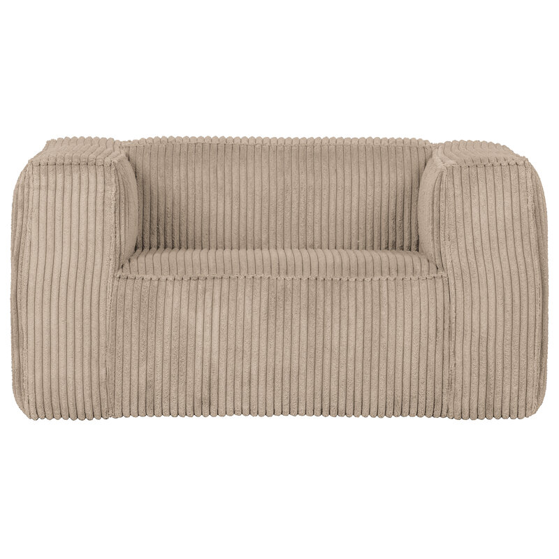 WOOOD Exclusive-collectie Bean Fauteuil Grove Ribstof Travertin