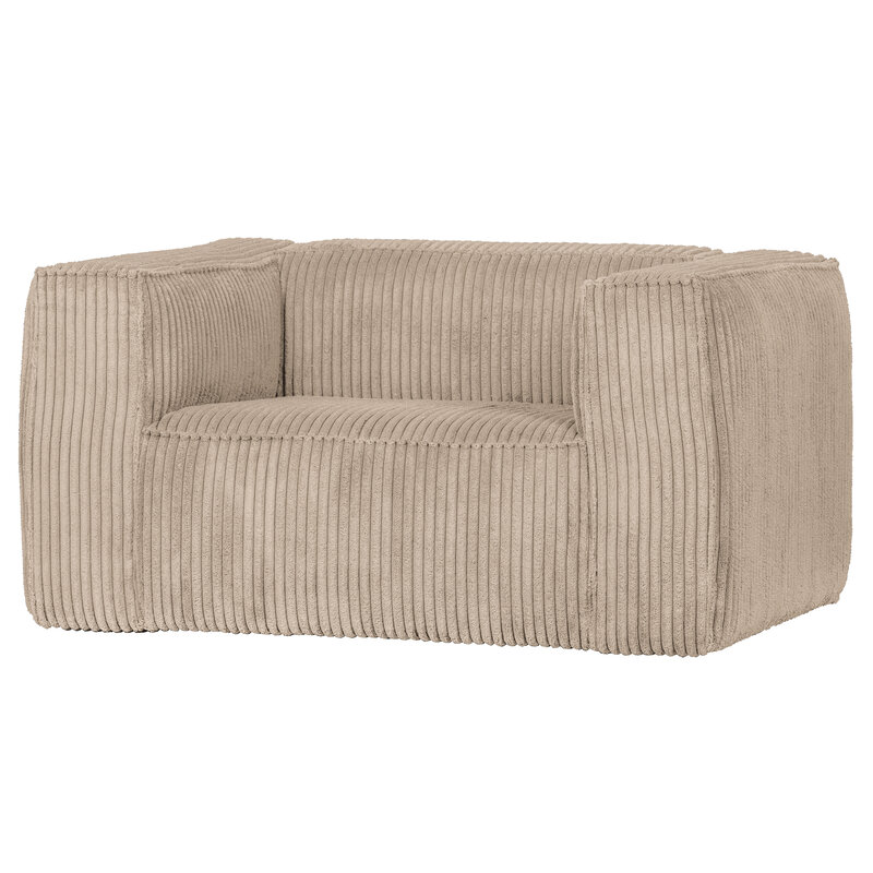WOOOD-collectie Bean Fauteuil Grove Ribstof Travertin