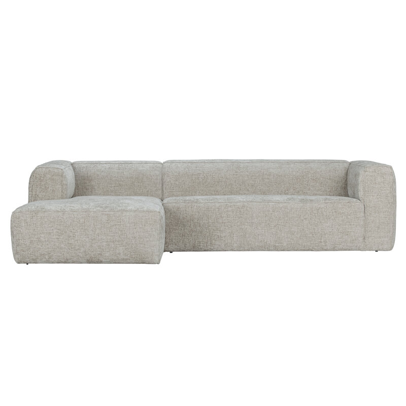 WOOOD-collectie Bean Hoekbank Links Grove Melange Stof Naturel
