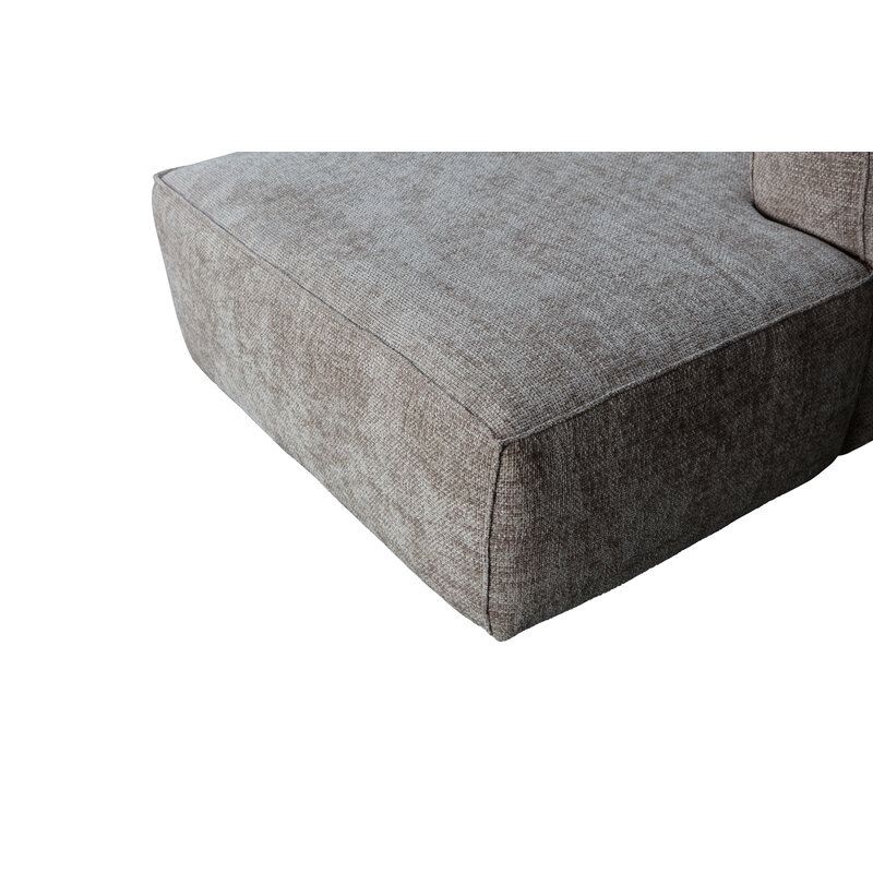 WOOOD-collectie Bean Hoekbank Rechts Grove Melange Stof Travertin