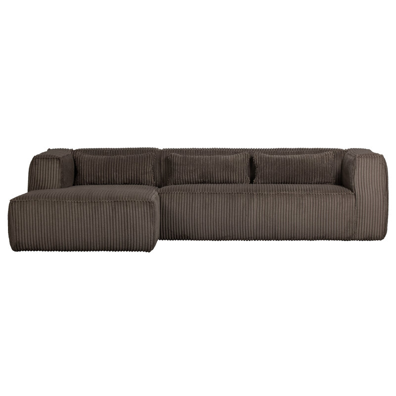 WOOOD-collectie Bean Hoekbank Links Grove Ribstof Mud
