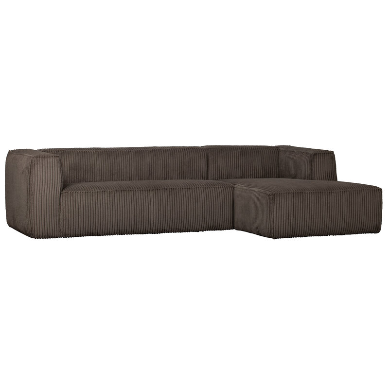 WOOOD-collectie Bean Hoekbank Rechts Grove Ribstof Mud