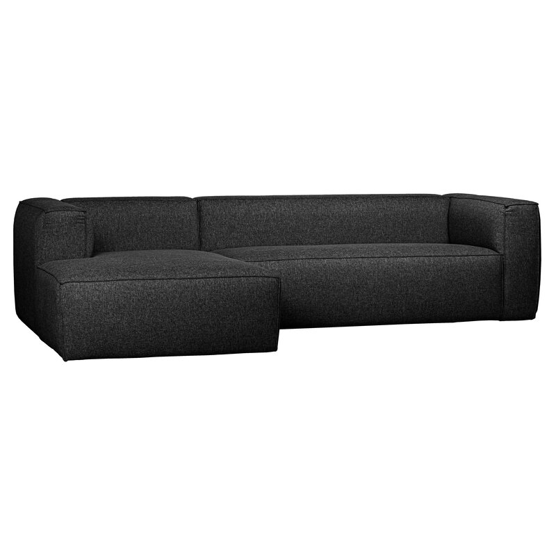 WOOOD-collectie Bean Hoekbank Links Incl. Kussens Donkergrijs Gemeleerd