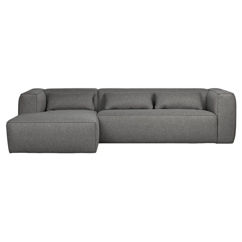 WOOOD-collectie Bean Hoekbank Links Incl. Kussens Middengrijs Gemeleerd