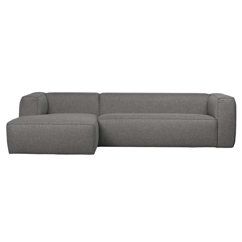 WOOOD-collectie Bean Hoekbank Links Incl. Kussens Middengrijs Gemeleerd