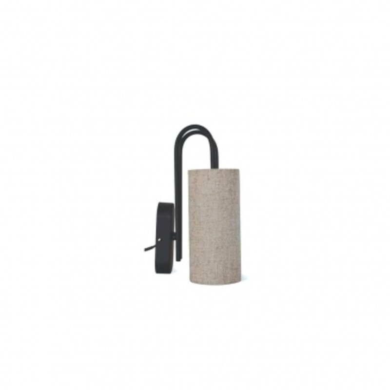 OPJET Double Wall Lamp Pauline Black Natural Linen