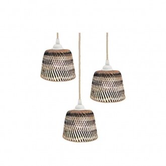 OPJET Lampenkappen Hanglamp Life Zwart Gevlochten Set Van 3 Klein