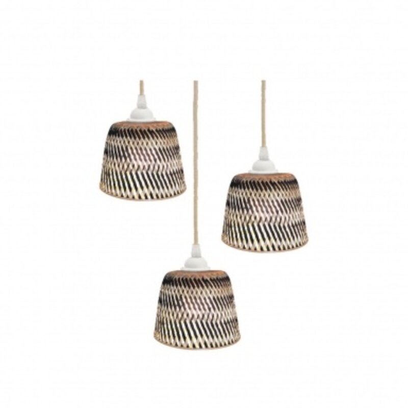 OPJET Lampshades Hanging Lamp Life Black Braided Set Of 3 Small