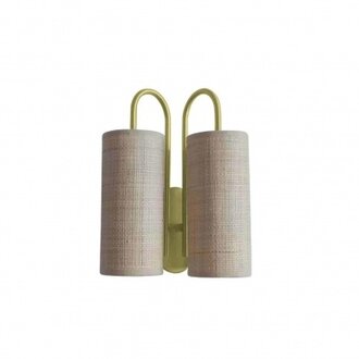 OPJET Double Wall Lamp Pauline Gold Raffia With Natural Edge