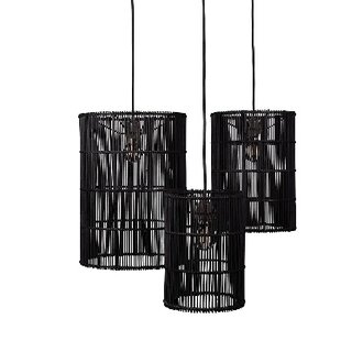 ORIGINAL HOME Lampshade Tube Tall Black - Set of 3