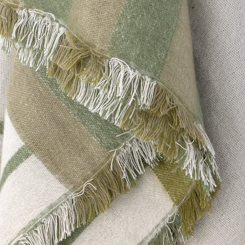 Bloomingville-collectie Asil plaid groen wol