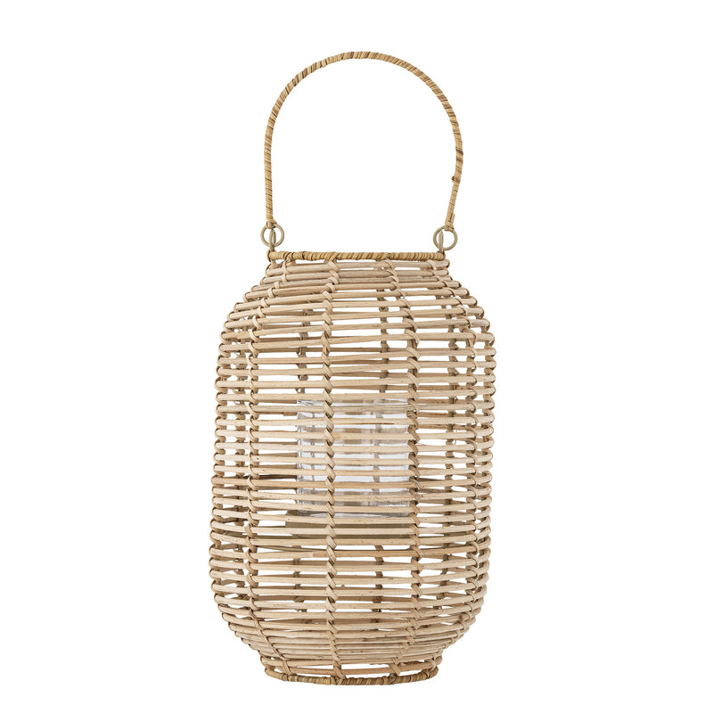 Bloomingville-collectie Lander Lantern w/Glass  Nature  Rattan