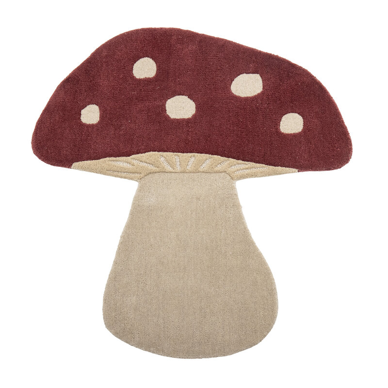 Bloomingville-collectie Mushroom Rug  Red  Wool