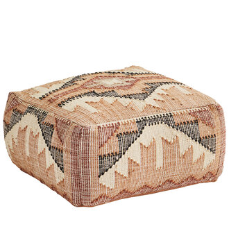 Madam Stoltz Handwoven wool pouf