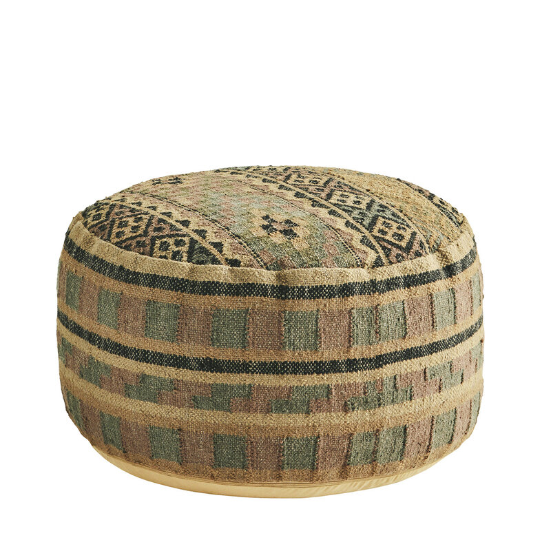 Madam Stoltz-collectie Handwoven jute pouf