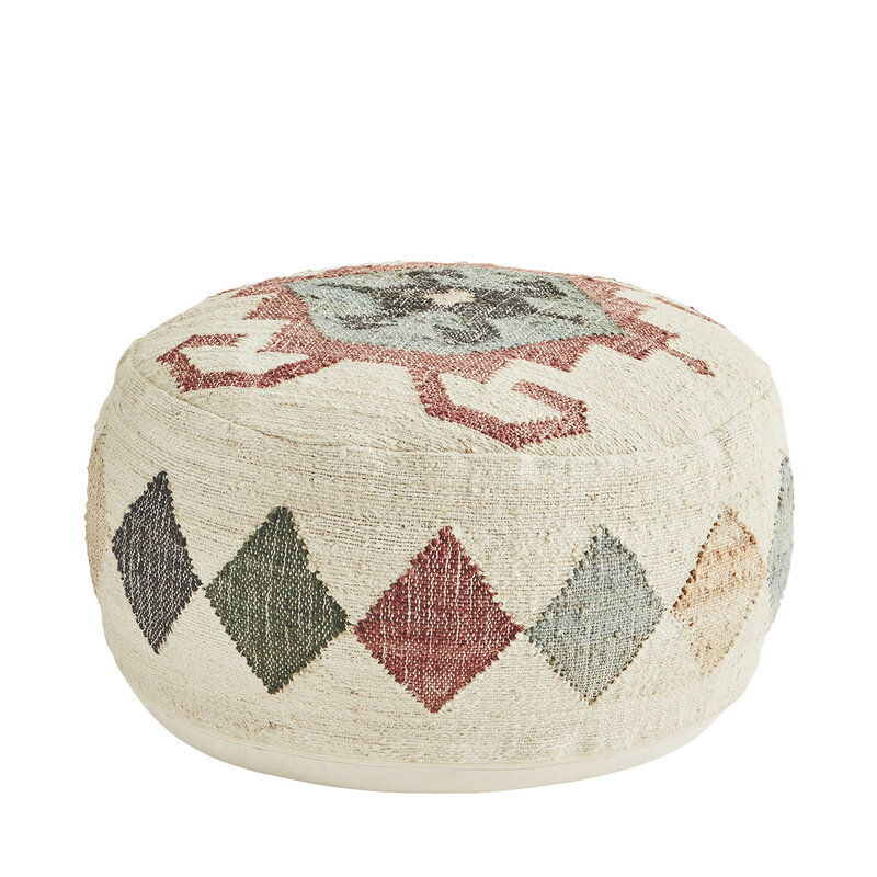 Madam Stoltz-collectie Handwoven cotton pouf