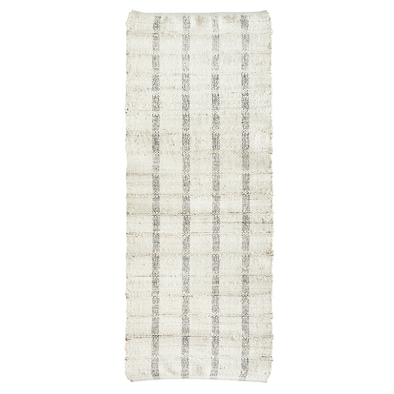 Madam Stoltz-collectie Handgeweven jute loper met ruitmotief