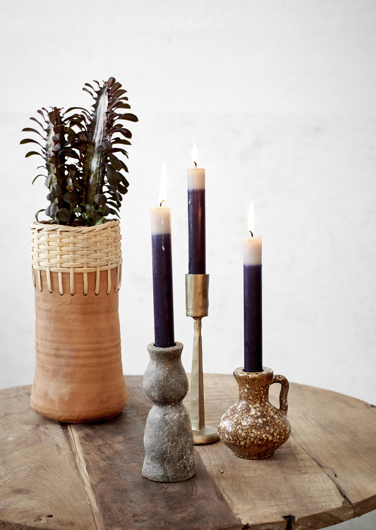 Madam Stoltz Terracotta vase w/ cane DEENS.NL