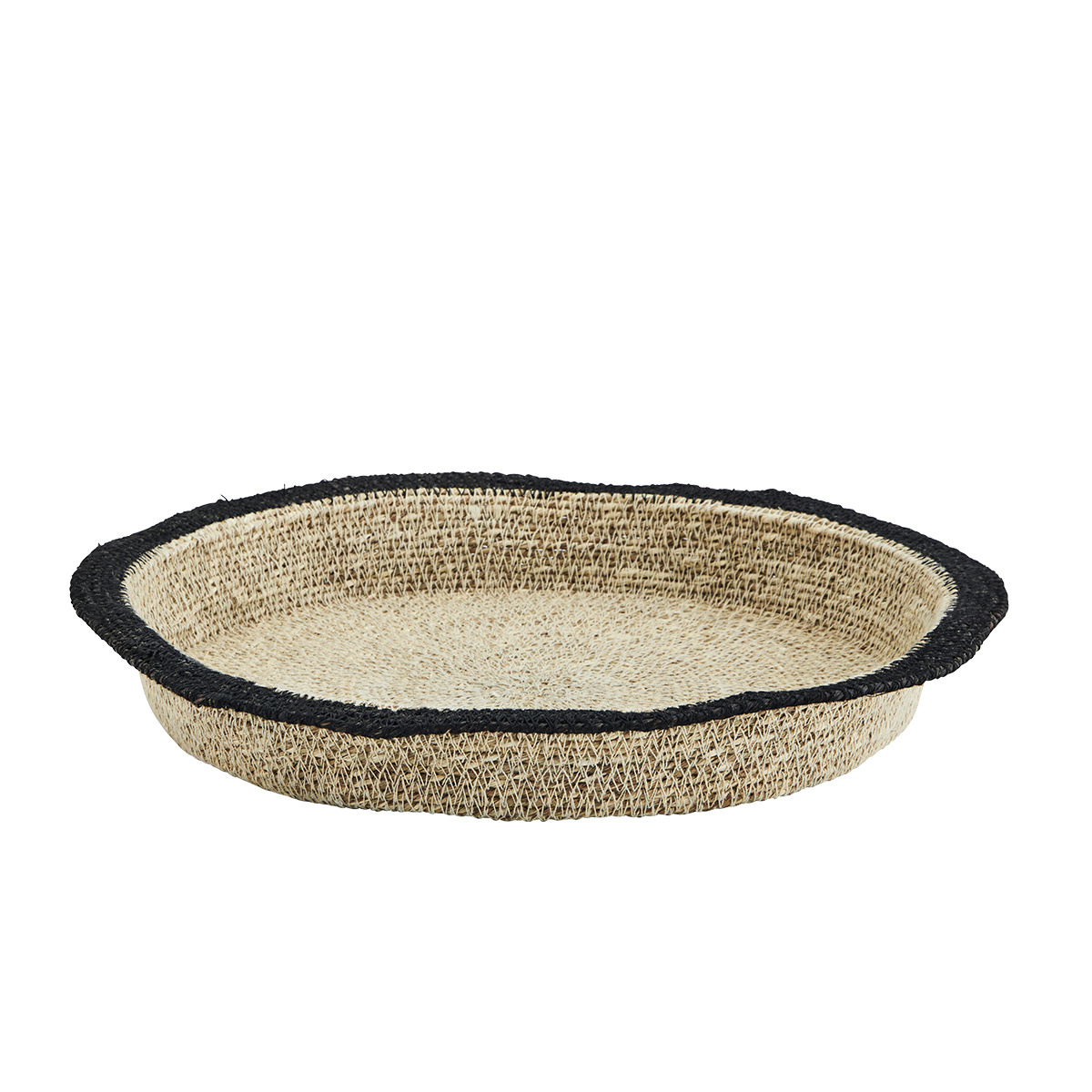 Madam Stoltz-collectie Zeegras lage mand met stiksels