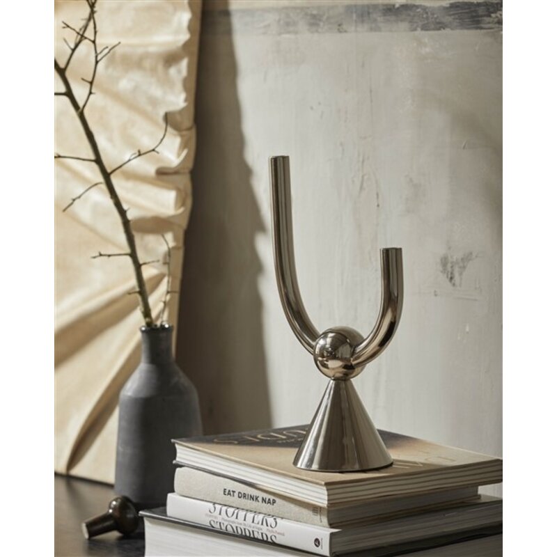 Nordal-collectie CORFU candle holder chrome finish